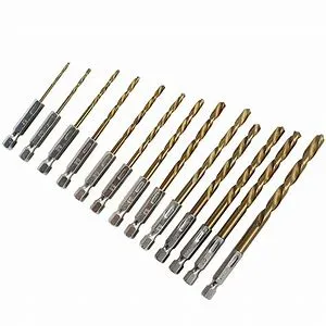 Hex Shank HSS Twist Drill Bit Titanium Coated